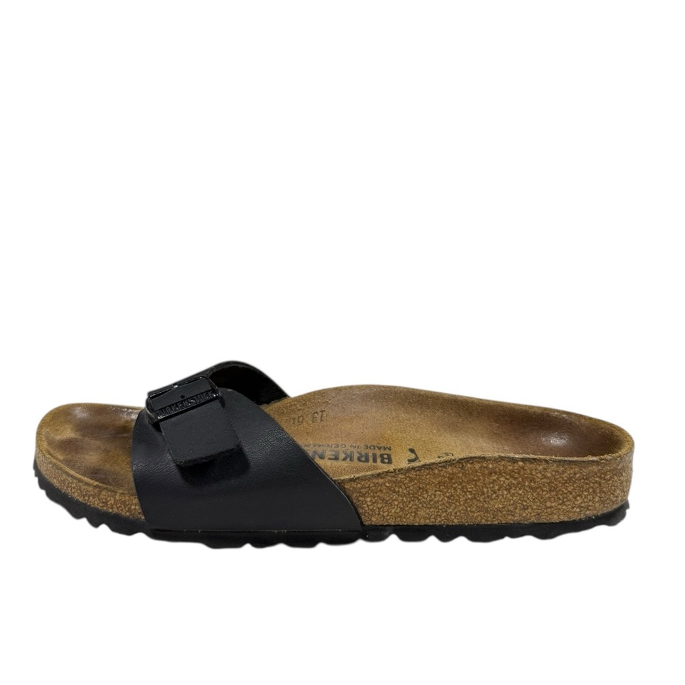 Birkenstock Madrid Black Sandals Women’s Size 5 Single Strap Buckle Cork Footbed - Picture 9 of 11